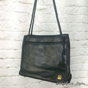 Anne Klein Black Leather Handbag